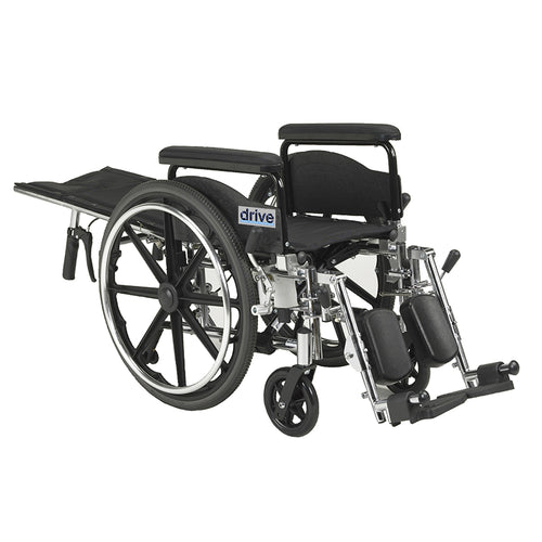Drive Medical PLA420RBDFA Viper Plus GT Full Reclining Wheelchair, Detachable Full Arms, 20" Seat
